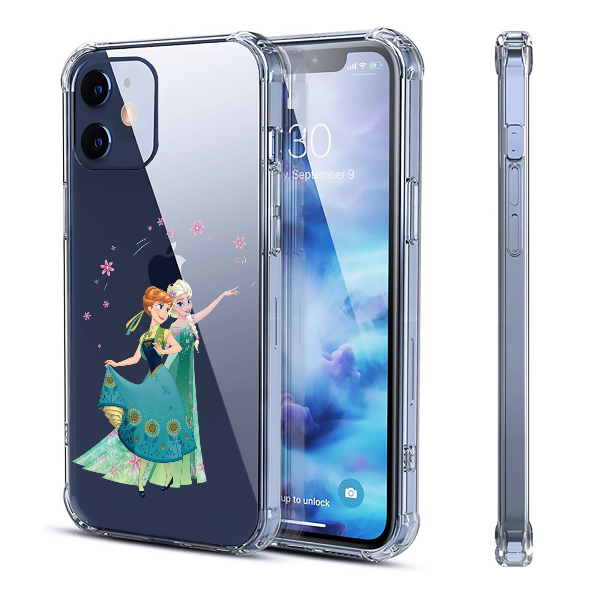 （画像用） アナと雪の女王 アンナ エルサ Frozen Anna Elsa 【iPhone 12シリーズ対応】透明スマホケース（クリアソフトケース）